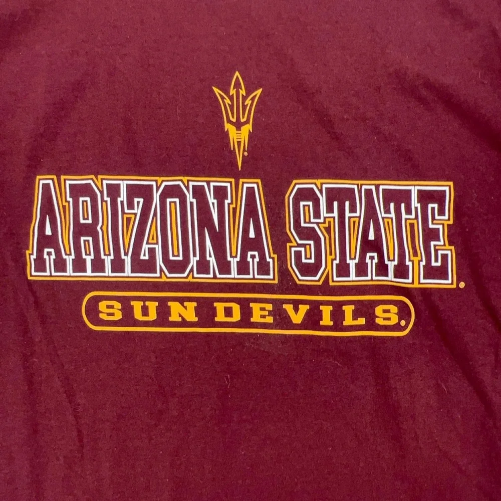 Hanes Arizona State Sun Devils T‎ Shirt Mens Large Maroon ASU NCAA Graphic Tee